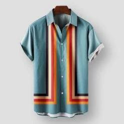 HJfeiyi Store Men's Apparels Saint Morris Striped Graphic Shirt