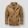 TACVASEN Official Store Sky Madrid Fleece Cargo Jacket