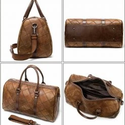 Westal Store Sky Madrid Leather Duffle Bag Men's Apparels