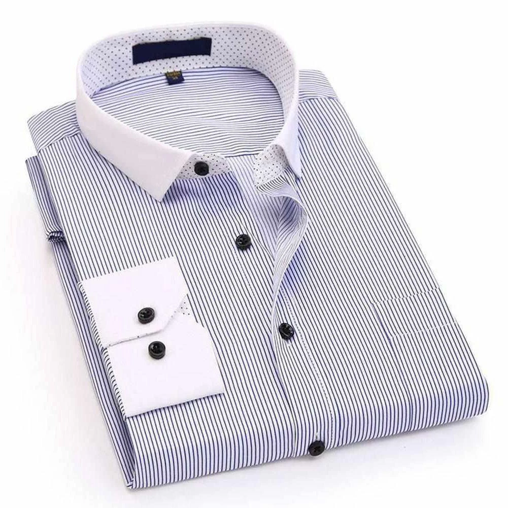 Yesperfect Online Store Men's Apparels Sky Madrid Executive Striped Button-Up Shirt 4 Yesperfect Online Store Men's Apparels Sky Madrid Executive Striped Button-Up Shirt