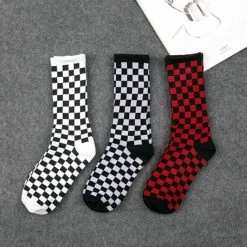 Walking Socks Store Saint Morris Checker Crew Socks Men's Apparels