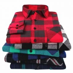BINJUEMENS Store Oxford Plaid Shirt