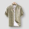 Pinecypress Official Store Sky Madrid Guidel Linen Shirt Men's Apparels
