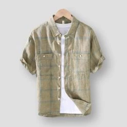Pinecypress Official Store Sky Madrid Guidel Linen Shirt Men's Apparels