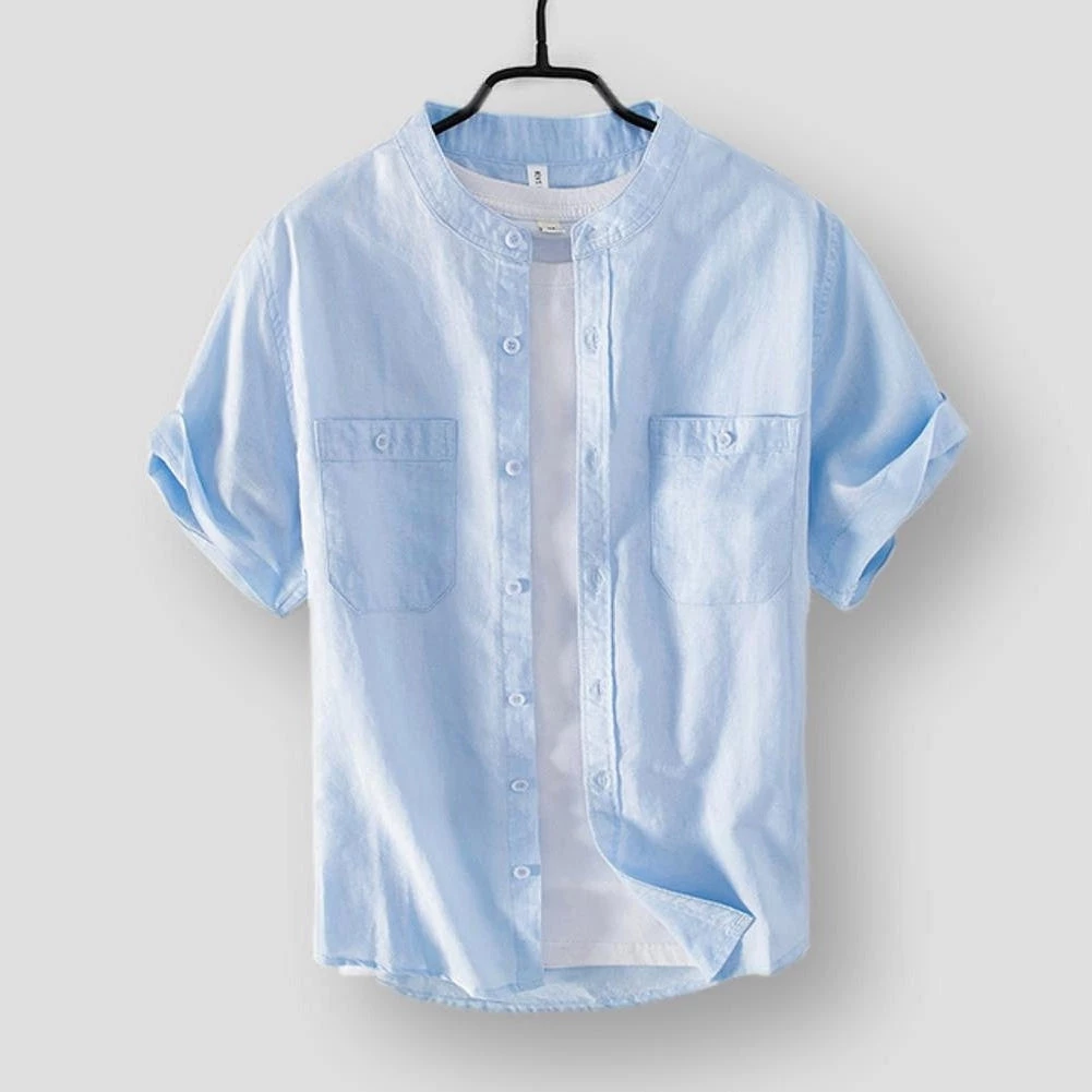 MOGELAISI Official Store North Royal Verdon Linen Shirt Men's Apparels 4 MOGELAISI Official Store North Royal Verdon Linen Shirt Men's Apparels