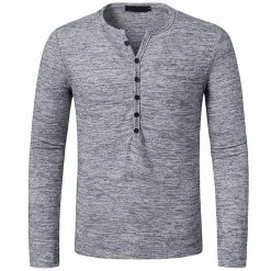 Mens Wardrobe Store Sky Madrid Slim Long Sleeve Henley