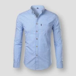 PARKLEES Official Store Sky Madrid Torino Plaid Shirt Men's Apparels 8 PARKLEES Official Store Sky Madrid Torino Plaid Shirt Men's Apparels