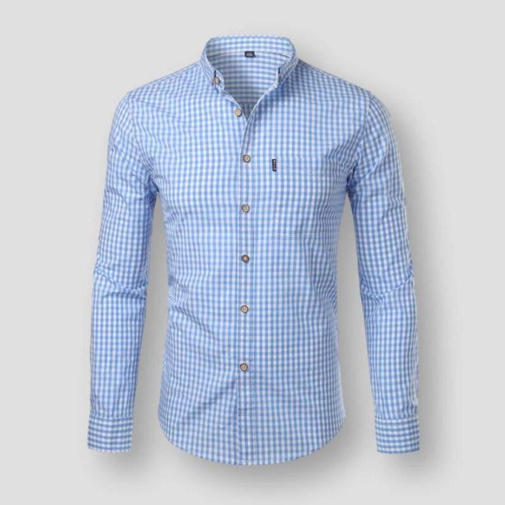 PARKLEES Official Store Sky Madrid Torino Plaid Shirt Men's Apparels 5 PARKLEES Official Store Sky Madrid Torino Plaid Shirt Men's Apparels