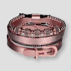 JuneLeaf Official Store Men's Apparels North Royal Stainless Steel Numeral Bracelet Set