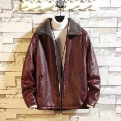 FAVOCENT Official Store Sky Madrid Leather Jacket
