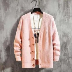 ZITY Menstyle Store Sky Madrid Knitted Wool Cardigan Men's Apparels