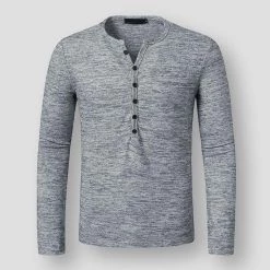 Mens Hipster Clothes Store Men's Apparels Sky Madrid Flint Henley Shirt