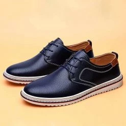 JINGDELONG Official Store Men's Apparels Vincent Genuine Leather Derby Sneaker