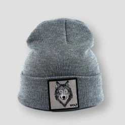 Furandown Hat Factory Store Men's Apparels Sky Madrid Wolf Embroidery Beanie