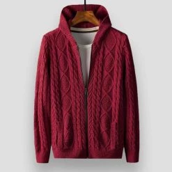 MuLS Official Store North Royal Knitted Hooded Cardigan Men's Apparels