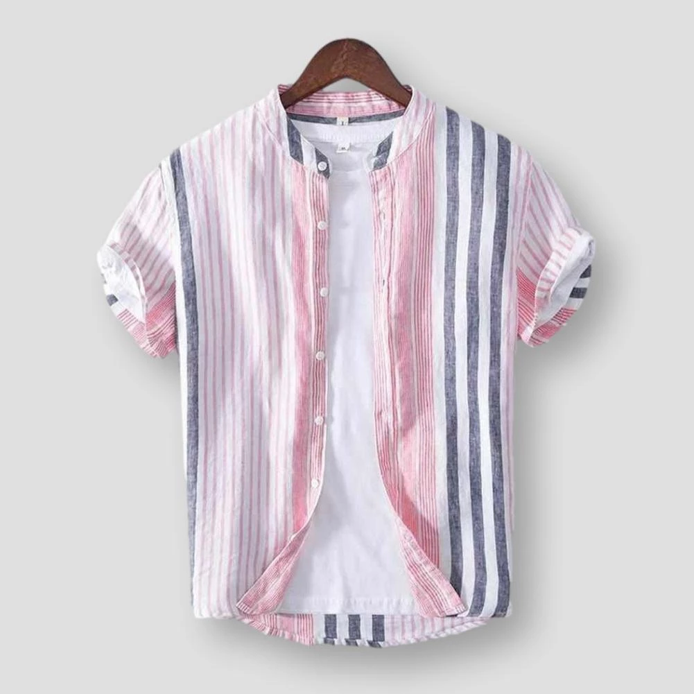 Suehaiwe Official Store Men's Apparels North Royal Crete Striped Shirt 3 Suehaiwe Official Store Men's Apparels North Royal Crete Striped Shirt