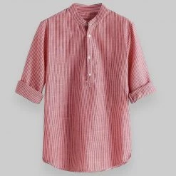 OG Waves Store Sky Madrid Striped 3/4 Sleeve Casual Shirt