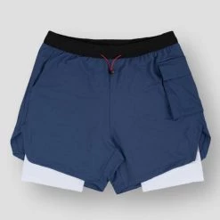 LZP Boys Fitness Store Sky Madrid Double Layer Athletic Shorts Men's Apparels