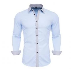 VISADA JAUNA - Store Men's Apparels Sky Madrid Button-Down Contrast Shirt