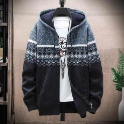 S-W-G Menswear Store Store Saint Morris Hooded Graphic Cardigan Men's Apparels
