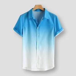 Qin12345678 Store Sky Madrid Antibes Gradient Shirt Men's Apparels