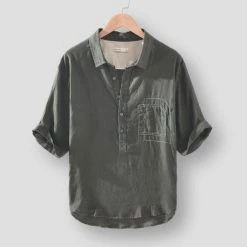 Duolf040 Store Saint Morris Lugano Linen Shirt Men's Apparels