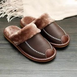 Andu Store Sky Madrid Leather Slippers Men's Apparels