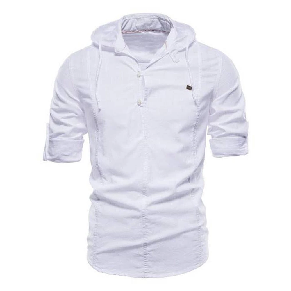 NEGIZBER Trend Store Men's Apparels Sky Madrid Hooded Linen Shirt 6 NEGIZBER Trend Store Men's Apparels Sky Madrid Hooded Linen Shirt