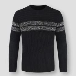 Shop911555224 Store Men's Apparels Sky Madrid Striped Knitted Pullover