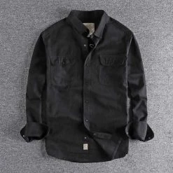 Moringcute Store Men's Apparels Sky Madrid Double Pocket Button-Up Shirt