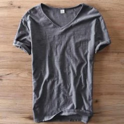 Cotton Linen Store Men's Apparels Sky Madrid V-Neck T-Shirt
