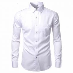 Hipster Wardrobe Store Sky Madrid Slim Bamboo Long Sleeve Shirt