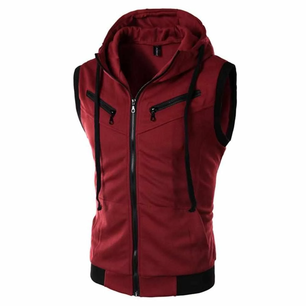 XIPENG Mens Wardrobe Store Saint Morris Zipper Hooded Vest Men's Apparels 6 XIPENG Mens Wardrobe Store Saint Morris Zipper Hooded Vest Men's Apparels