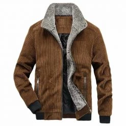 SAYAXIGA Professional Store Men's Apparels Sherpa Collar Corduroy Jacket
