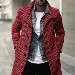 DiyForYou Men's Apparels Parris Plaid Overcoat 10 DiyForYou Men's Apparels Parris Plaid Overcoat
