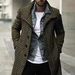 DiyForYou Men's Apparels Parris Plaid Overcoat 11 DiyForYou Men's Apparels Parris Plaid Overcoat