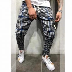 Bo LUN Store Men's Apparels Street Style Plaid Joggers