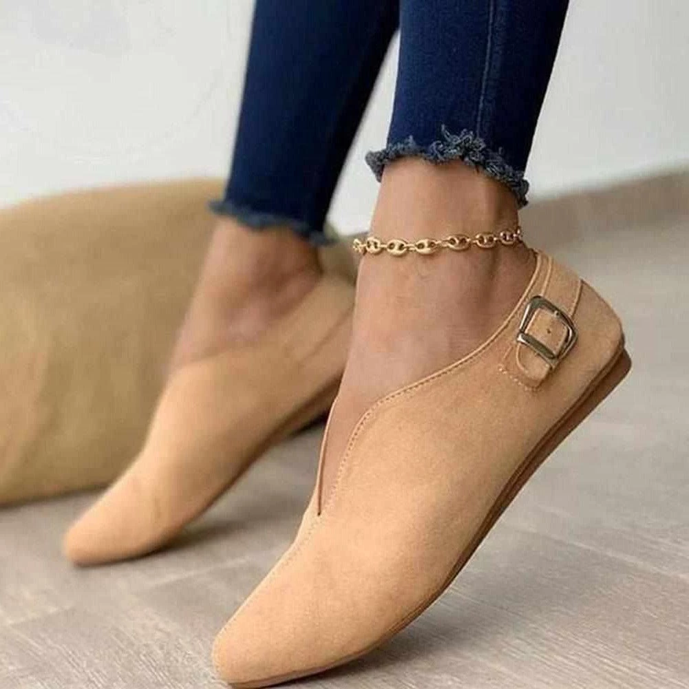 NAUSK Luck Store Sky Madrid Pointed Toe Suede Flats 4 NAUSK Luck Store Sky Madrid Pointed Toe Suede Flats