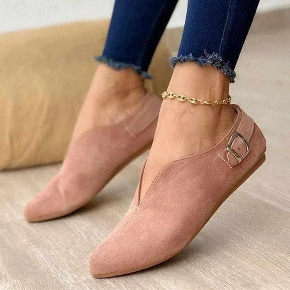 NAUSK Luck Store Sky Madrid Pointed Toe Suede Flats 5 NAUSK Luck Store Sky Madrid Pointed Toe Suede Flats