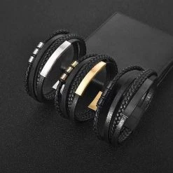 OBSEDE Factory Store Saint Morris Woven Leather Bracelets Men's Apparels