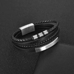 OBSEDE Factory Store Saint Morris Woven Leather Bracelets Men's Apparels