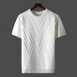 Shop5887465 Store Sky Madrid Knitted Short Sleeve T-Shirt