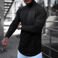 VIEUNSTA Dropshipping Store Men's Apparels Sky Madrid Turtleneck Shirt