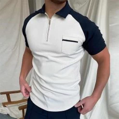 Lipswag Clothes Store Men's Apparels Sky Madrid Polo Zip Shirt