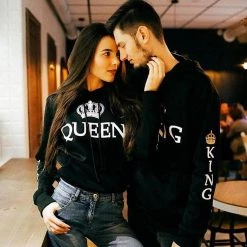 Couple Clothes Store Sky Madrid King & Queen Hoodies Men's Apparels