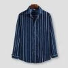 VEAKER Apparel Outlets Store North Royal Bamboo Striped Shirt