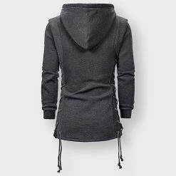 YiBaoXin Store Men's Apparels Saint Morris Lace Up Longline Hoodie 9 YiBaoXin Store Men's Apparels Saint Morris Lace Up Longline Hoodie