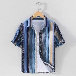 LingJun Store North Royal Havana Striped Shirt