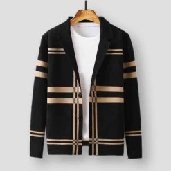 DYXUE Official Store North Royal Plaid Wool Cardigan