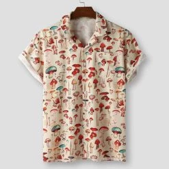 987 Crooked Store North Royal Mushroom Beach Shirt Men's Apparels